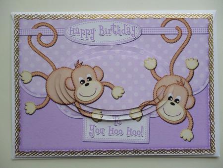 A5 Chunky Monkey Envelope Edge Oval Pyramage Topper by Pamela Evans