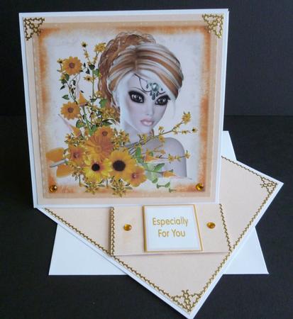 Golden Summer Blooms for a Beutiful Lady 1 6x6 Step by Step by Pamela Evans