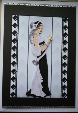 Art Deco Lady #4 Paint It Black by Pamela Evans
