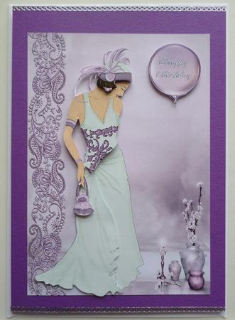 Art Deco Lady #3 Reflections in Amethyst by Pamela Evans
