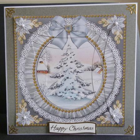Silver Tree Ruffle 5in Round Spiral Edge Stacker by Pamela Evans