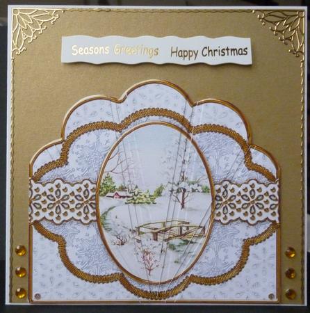 Pretty Snowscene Flake Anglaise Deco Stacker by Pamela Evans