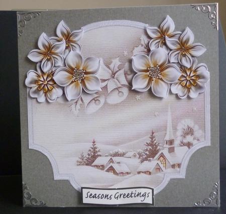 Church and Rooftops Card Front by Pamela Evans