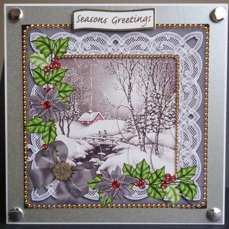 Black Winter Walk 5in Scalloped Side Stacker by Pamela Evans