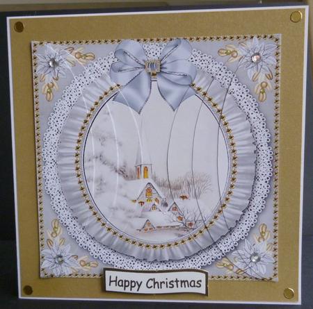 Ice Church Ruffle 5in Round Side Stacker by Pamela Evans