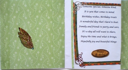 Leaf & Feathers Artistic Card Front 1 by Pamela Horton