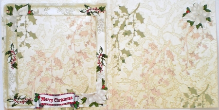 Faded santa with his list in festive frame 8x8 by Pamela Horton