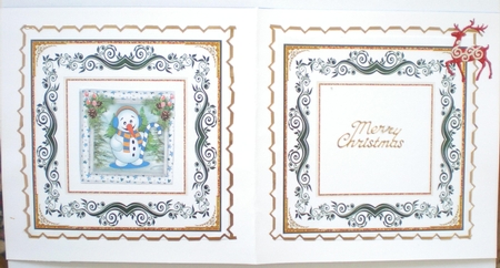 Christmas Green Flourish Blank Insert  by Pamela Horton