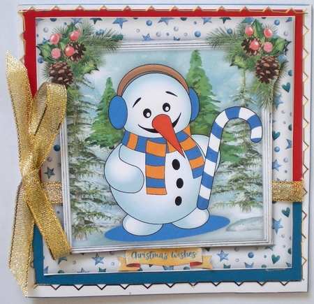 Snowman with His Candy Cane  2 by Pamela Horton