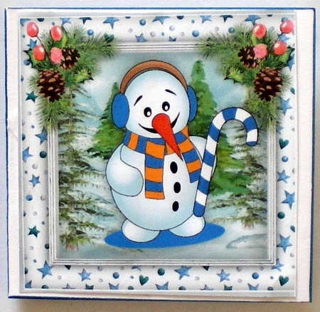 Snowman with His Candy Cane  2 by Pamela Horton