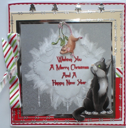 Think Ill have Turkey - 6 x6 inch square card front with decoupage by Pamela Horton