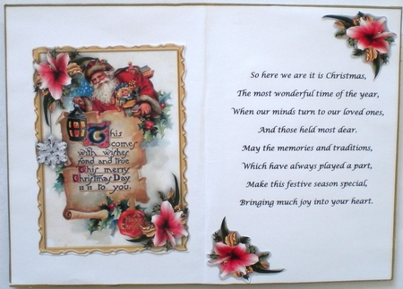 Quick Card Santa - Pink Amarylis by Pamela Horton