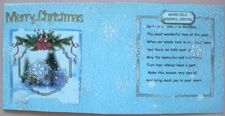 Perfect Christmas - 6 x 6 inch card front with decoupage by Pamela Horton