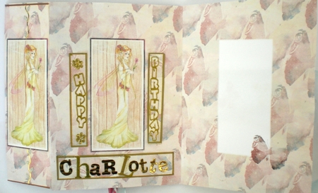 A5 Card Insert Yellow Spring Fairy on Butterfly Background by Pamela Horton