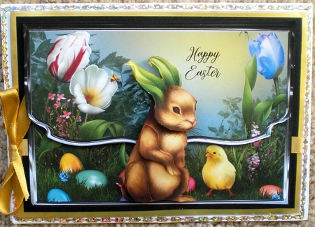 Easter Animals Fancy Edge Faux Envelope Card by Pamela Horton