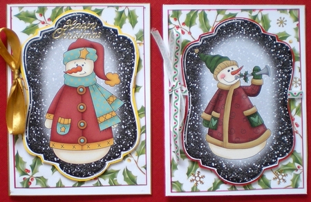4 Frosty snowman toppers by Pamela Horton