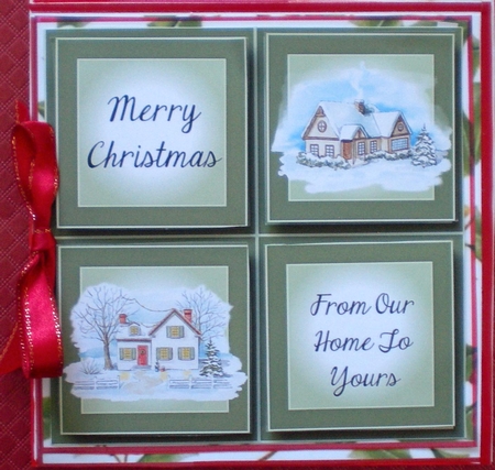 Christmas Homes Quad Frame 8x8 by Pamela Horton