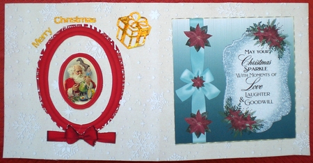 Blue poinsettia Christmas verse insert 4 by Pamela Horton