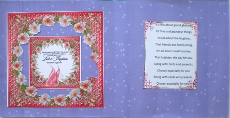 3 Red floral butterfly sentiment card fronts/toppers by Pamela Horton