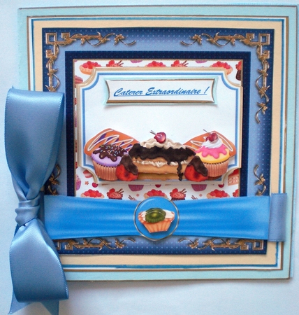 Blue bakery card front by Pamela Horton