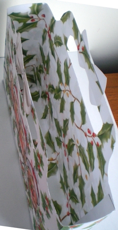 Cute Robins in santa hats with holly and white bow  tote gift bag by Pamela Horton