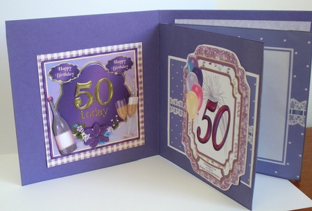 Happy 50th Birthday Wishes - Cut And Fold Card by Pamela Horton