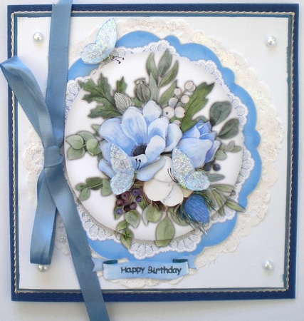 Beautiful Blue Anemonie Topper by Pamela Horton