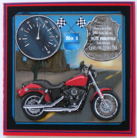 Motorbike card front 8 by Pamela Horton