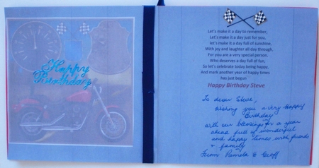 Motorbike card front 8 by Pamela Horton