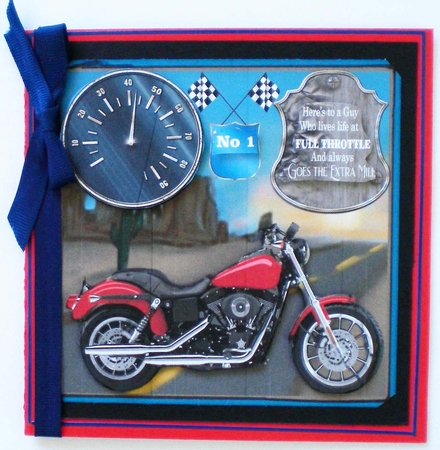 Motorbike card front 8 by Pamela Horton