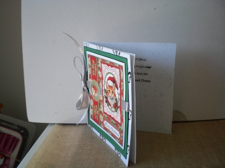 Poinsettia Christmas animals card front 4 by Pamela Horton