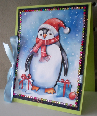Christmas Penguin A4 by Pamela Horton