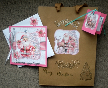 Pink Father Christmas Mini Kit   by Pamela Horton