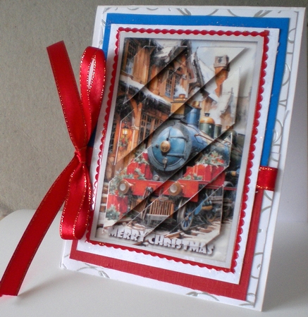Vintage Christmas Train Oblique Panels by Pamela Horton