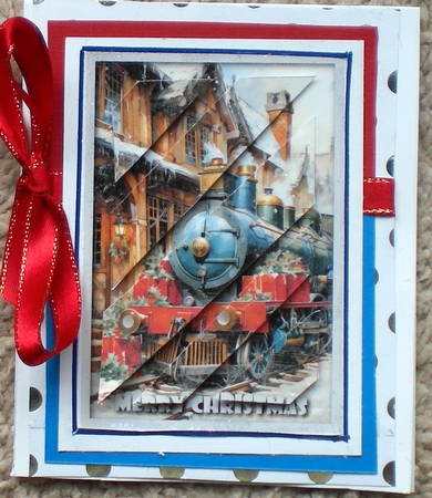 Vintage Christmas Train Oblique Panels by Pamela Horton