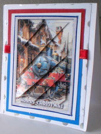 Vintage Christmas Train Oblique Panels by Pamela Horton
