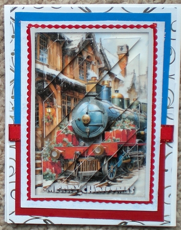 Vintage Christmas Train Oblique Panels by Pamela Horton
