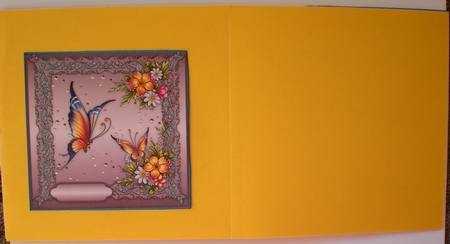 Butterflies and Blossoms Square Card Front with Step by Step by Pamela Horton