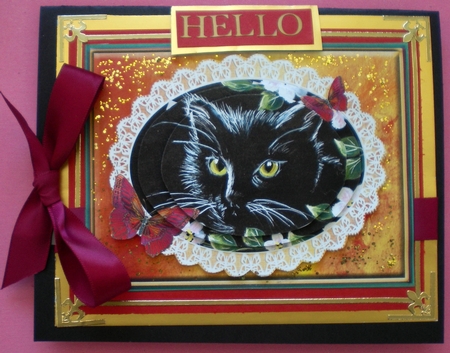 Black Cat and Butterflies Step by Step Decoupage by Pamela Horton