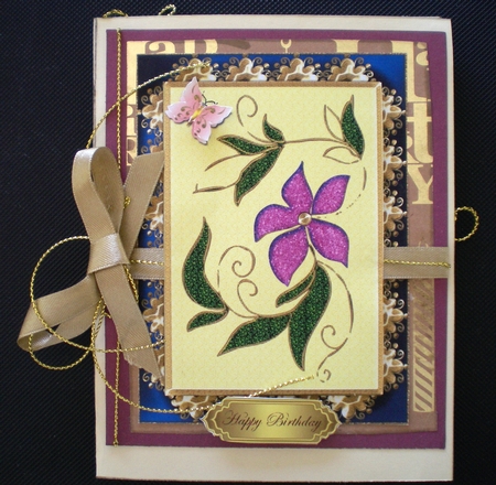 Swirly Flower & Butterfly Various Occasions Topper 10 by Pamela Horton