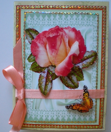 Butterfly and Roses for Mum by Pamela Horton