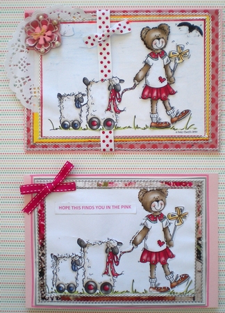 Crafty Bob's Sassy Cheryl Single: Bear Pulling Toy Lambs by Pamela Horton
