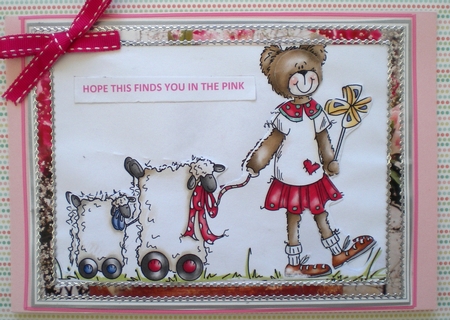 Crafty Bob's Sassy Cheryl Single: Bear Pulling Toy Lambs by Pamela Horton