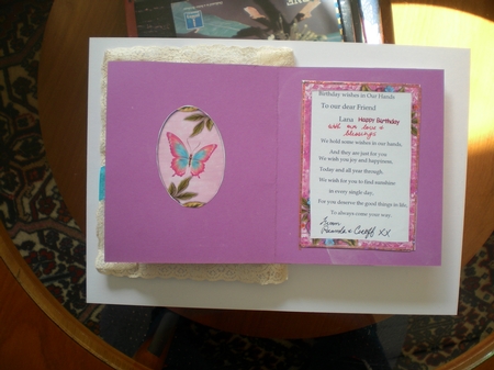 Pink Wild Roses & Butterfly + Decoupage by Pamela Horton