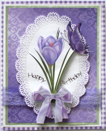 Blue Crocus Decoupage by Pamela Horton