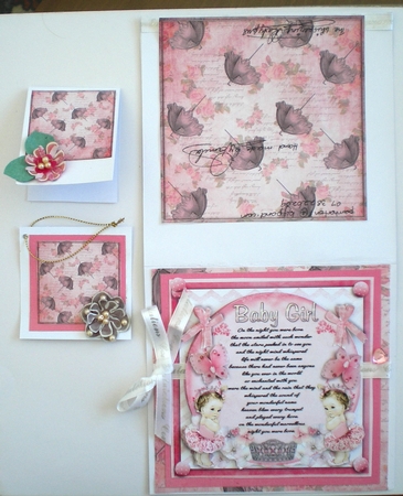 Pink Parasol 8x8 Backing Paper by Pamela Horton