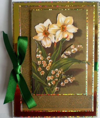 Cream Orchids Card Front & Decoupage by Pamela Horton