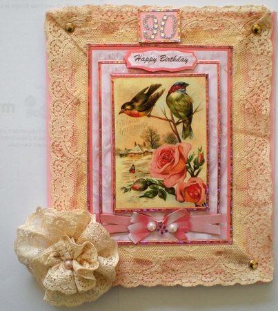 Lovely Vintage Birds and Roses  by Pamela Horton