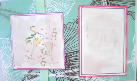 Pink Champagne and Pink Flowers A4 by Pamela Horton
