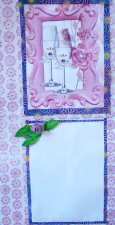 Pink Champagne and Pink Flowers A4 by Pamela Horton